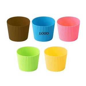 Assorted Colors Heat-resistant Silicone Nonslip Coffee Cup Sleeve,Resistant Reusable Glass Bottle Mu