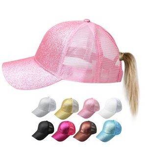 Horsetail hat,Cotton Baseball cap, Ladies' Cap for ponytail