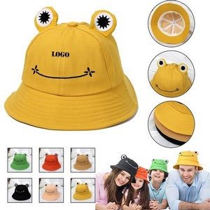 Foldable Wide Brim Cute Frog Bucket Hat