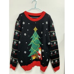 Winter Unisex Couple reindeer Crew Neck Knitted Pullover Jumper Knitwear Custom Ugly Christmas Sweat