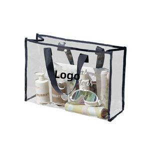 PVC large capacity transparent tote for beach or swimming