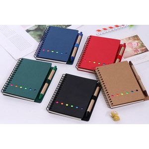 Notebook Notepad with Pen in Holder Sticky Notes