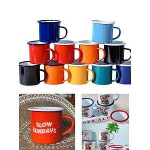 12Oz Custom Vintage Colorful Enamelled Coffee Mug