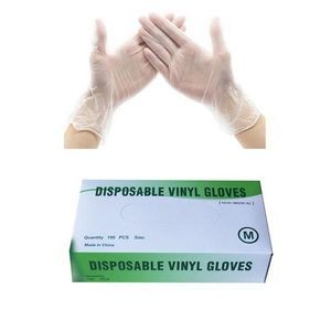 Clear Powder Free Vinyl Disposable Plastic Gloves Size: M L