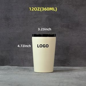 12Oz/360ml 304 Vacuum Stainless Steel Coffee Cup With Lid
