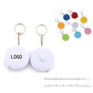 Retractable Mini Round Measure Tape with Keychain