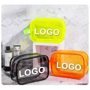 Waterproof Portable Clear PVC Beach Neon Cosmetic Bag