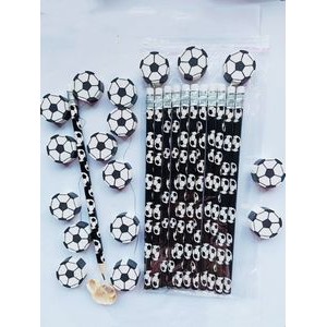 Soccer pattern pencil with eraser