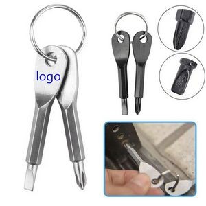 Mini Portable Outdoor Slotted Screwdriver Sross Screwdriver set with Keyring