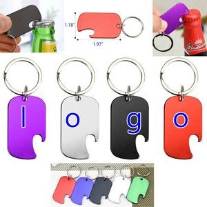 Dog Tag Metal Bottle Opener Key Chain