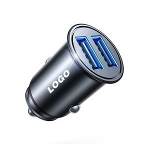 Smallest 4.8A All Metal USB Car Charger Fast Fit Compatible with iPhone 14 Pro Max/13/12/11/x/6s