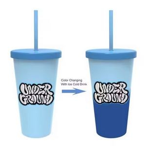 10oz Mood Color Changing Stadium Cup with Straw