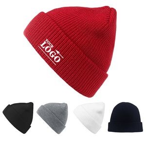 Warm Winter Hats Acrylic Knit Cuff Beanie Caps