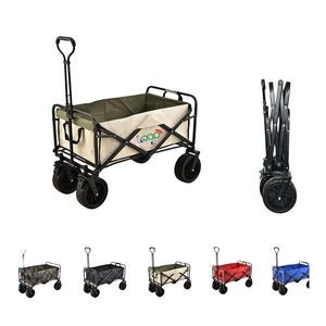 Collapsible Folding Outdoor Utility Wagon Black Camping Travel Garden Carts