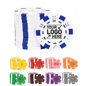 Dice Poker Chip with 1 Side Imprint ABS Composite Striped Poker Chips