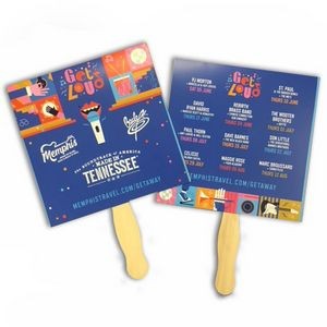 Rectangle Hand Fan With Stick (Sandwich Style)