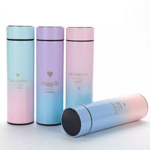 Color changing thermos cup with temperature display