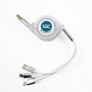 3in1 Flexible Charging Cable with Printed Logo