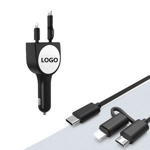 Multi USB Retractable Charger with 2.6ft Dual Cable