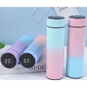 Gradient thermos stainless steel bottle with temperature display