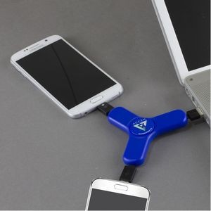 3in1 Cell Phone Charging Cable Spinner Type C Adapter