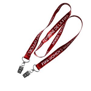 5/8" Double ended Full Color Lanyards w/Bulldog clip