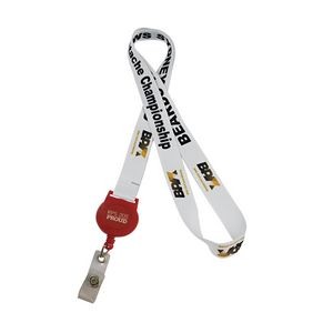 5/8" Full Color Lanyards with Retractable reel combo