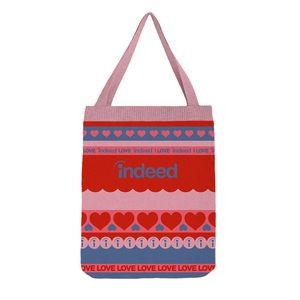 Custom Jacquard Valentine's Day Knitted Tote Bag