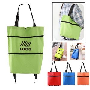 Collapsible Trolley Bags Folding Shopping Bag With Wheels