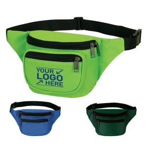 3 Zippered Pocket Duluxe Fanny Pack