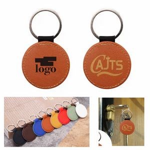 Round Shape Key Holder Pu Leather Keychain