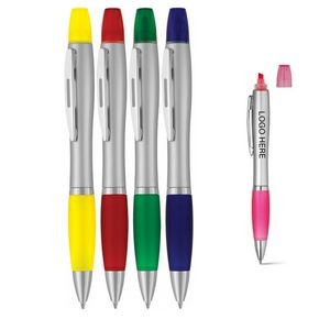 Promotional Plastic Ballpoint Pen With Highlighter
