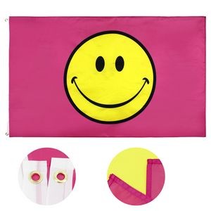 Golf Flag Pink Happy Face Banner