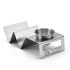 Stainless Steel Sauce Cup Taco Holder Set