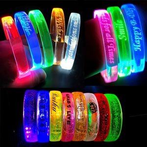 Glow Led Flashing Light Up Bracelets Wristband