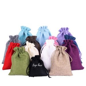 Colorful Linen Drawstring Bag