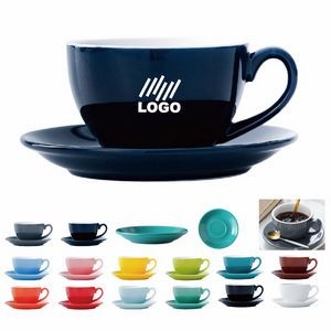 Cappuccino Ceramic Cups Mug With Saucers
