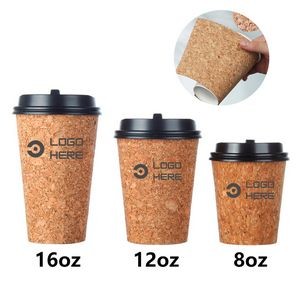 12Oz Double Layered Cork Paper Cup With Lid
