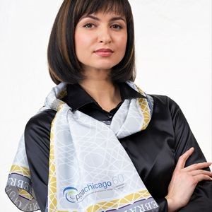 Custom Printed 100% Silk Luxury Ladies Oblong Scarf 10" x 50"