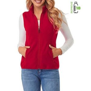 Women's rPET Sleeveless Full Zip Fleece Vest w/ Pocket & Antibacterial