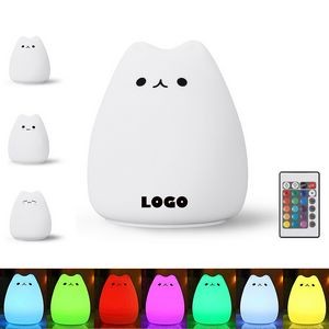 Cute Cat Silicone Bedroom Lamp For Kids