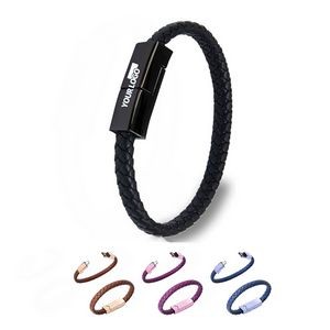 Leather Braided Bracelet USB Charger