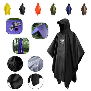 Hooded Rain Poncho For Adult With Pocket