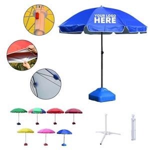 Beach Umbrella UV Protected Tilt Pole Outdoor