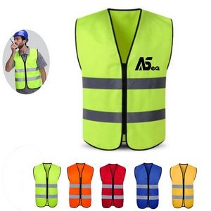 Reflective Safety Vest With Zipper Closure