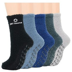 Indoor Soft Anti-Skid Mens Fuzzy Grip Socks
