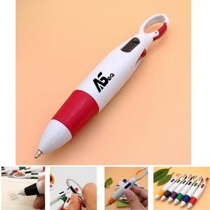4 Colors Retractable Ballpoint Pen with Hook