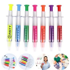 Syringe Pen With Highlighter Combo