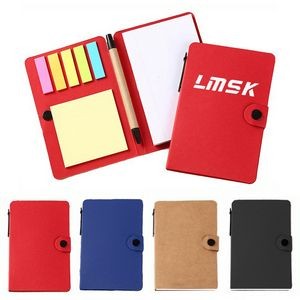 Eco Magnetic Journal W/Sticky Notes Flags Pen