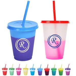 Color Changing Cup With Lid And Straw